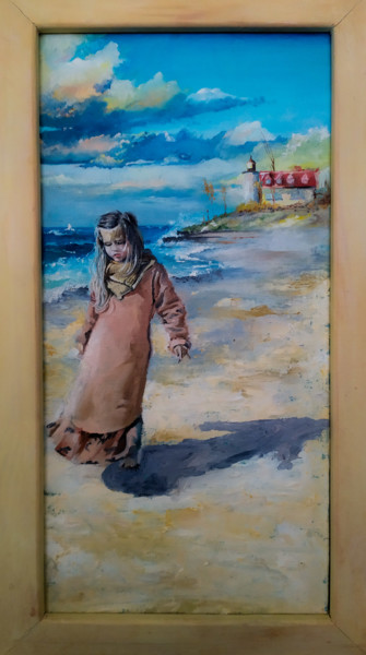Painting titled "Loneliness" by Elena Push, Original Artwork, Oil