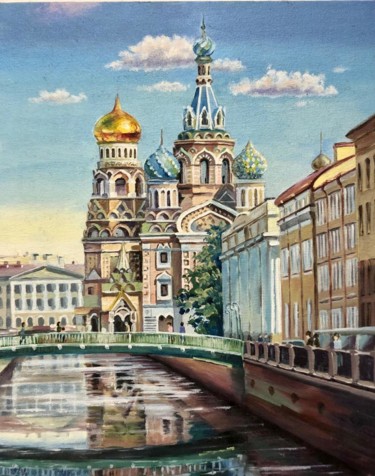 Malerei mit dem Titel "The Church of the S…" von Elena Sergo, Original-Kunstwerk, Öl