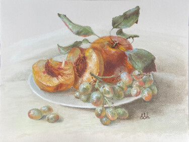 Peinture intitulée "Fruit still life. P…" par Elena Sharapova, Œuvre d'art originale, Pastel