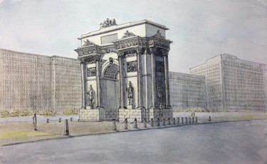 Malerei mit dem Titel "Triumphal Arch" von Elena Sharapova, Original-Kunstwerk, Tinte