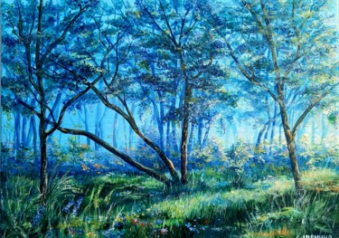 Картина под названием "Сказочный лес" - Elena Shchenina, Подлинное произведение искусства, Масло