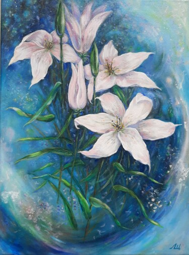 Peinture intitulée "waltz of the Flowers" par Elena Shchenina, Œuvre d'art originale, Huile