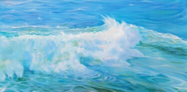 Peinture intitulée "Sea bright wave" par Elena Shchenina, Œuvre d'art originale, Huile