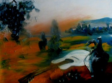 Pintura intitulada "Soirée d'été" por Elena Bratusiova Slavnina, Obras de arte originais, Óleo Montado em Armação em madeira
