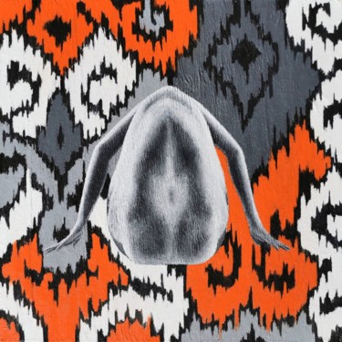 「Art of Bug (mini 2)」というタイトルの絵画 Elena Sorokaによって, オリジナルのアートワーク, オイル ウッドストレッチャーフレームにマウント