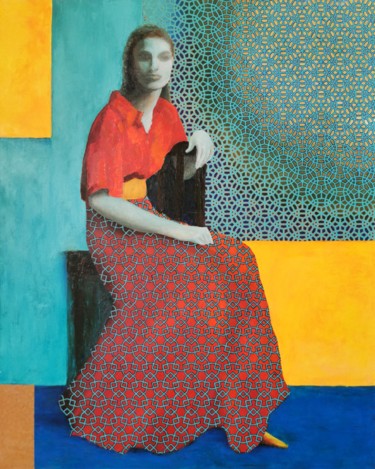 Woman Painting titled "Woman" by Elena Soroka, Original Art, Oil Mounted on Stretcher frame