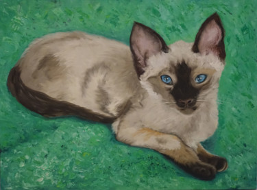 Картина под названием "Kitty" - Елена Воинова, Подлинное произведение искусства, Масло