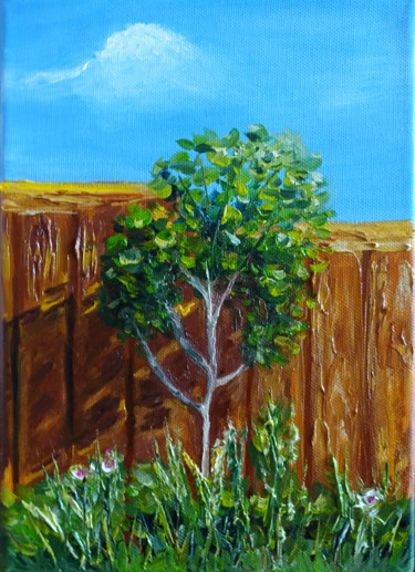 Картина под названием "Young tree" - Елена Воинова, Подлинное произведение искусства, Масло