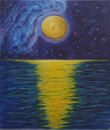 Картина под названием "Moon" - Елена Воинова, Подлинное произведение искусства, Масло