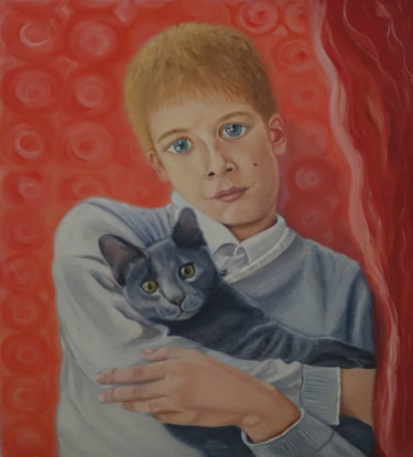 Картина под названием "Childhood" - Елена Воинова, Подлинное произведение искусства, Масло