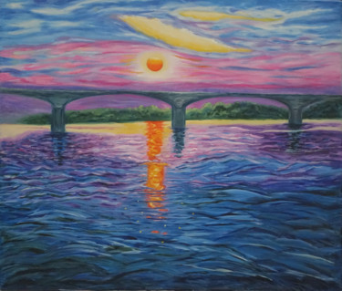 Картина под названием "Sunset" - Елена Воинова, Подлинное произведение искусства, Масло