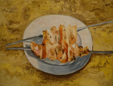 Painting titled "Barbecue" by Elena Voinova, Original Artwork
