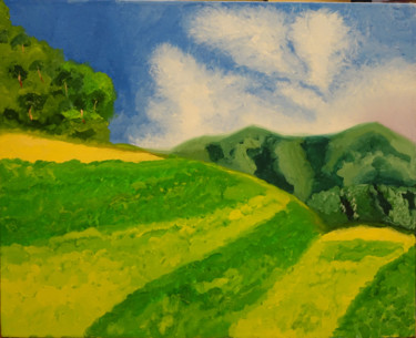 Картина под названием "Landscape" - Елена Воинова, Подлинное произведение искусства, Масло