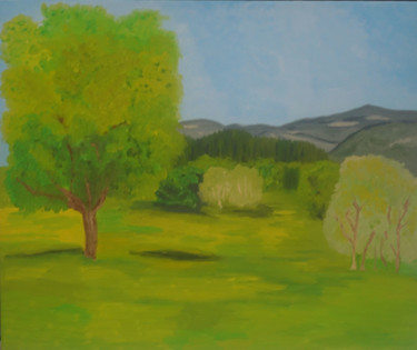 Картина под названием "Landscape" - Елена Воинова, Подлинное произведение искусства, Масло