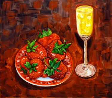 Картина под названием "Strawberry" - Елена Воинова, Подлинное произведение искусства, Масло