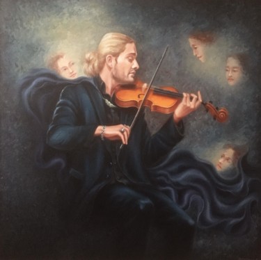 Peinture intitulée "Портрет Дэвида Гарр…" par Elena Petryk, Œuvre d'art originale, Huile