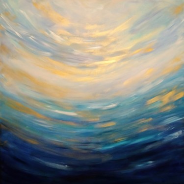 Картина под названием "Ocean Breeze" - Eleni Denart, Подлинное произведение искусства, Акрил Установлен на Деревянная рама д…