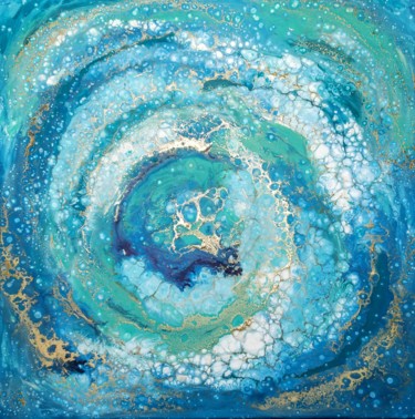 Картина под названием "Poseidon Kingdom" - Eleni Denart, Подлинное произведение искусства, Акрил Установлен на Деревянная ра…