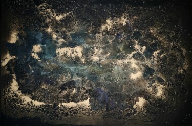 Painting titled "Space in Time" by Eleni Denart, Original Artwork, Acrylic Mounted on Wood Stretcher frame