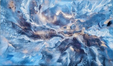 Картина под названием "Blue Lightning" - Eleni Denart, Подлинное произведение искусства, Акрил Установлен на Деревянная рама…