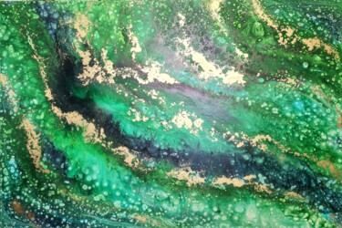 Peinture intitulée "Ocean of Emeralds" par Eleni Denart, Œuvre d'art originale, Acrylique Monté sur Châssis en bois