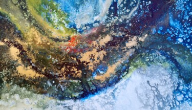 Картина под названием "Extreme Tide" - Eleni Denart, Подлинное произведение искусства, Акрил Установлен на Деревянная рама д…