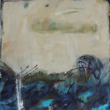 Картина под названием "BLUE WAVES" - Eleni Pappa Tsantilis, Подлинное произведение искусства, Акрил Установлен на Деревянная…