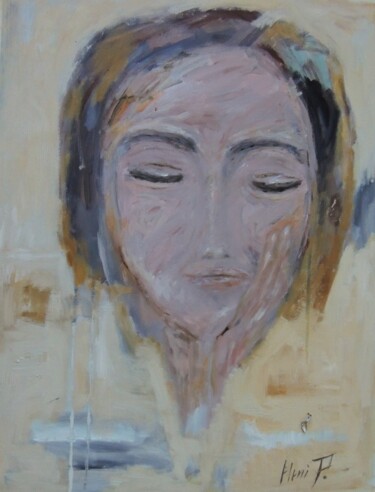 Painting titled "LONELINESS DAY" by Eleni Pappa Tsantilis, Original Artwork, Oil Mounted on Wood Stretcher frame