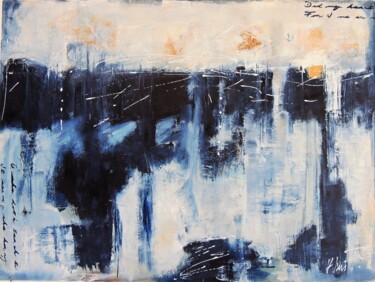 Painting titled "A BLUE PATH" by Eleni Pappa Tsantilis, Original Artwork, Oil
