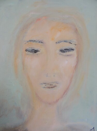 Malarstwo zatytułowany „FACE 110.24 (PEINTU…” autorstwa Eleni Pappa Tsantilis, Oryginalna praca, Olej