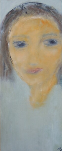 Painting titled "FACE 112.24" by Eleni Pappa Tsantilis, Original Artwork, Oil Mounted on Wood Stretcher frame