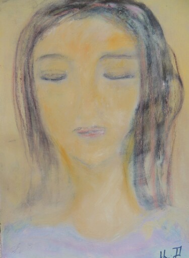 Malerei mit dem Titel "Face 113.24" von Eleni Pappa Tsantilis, Original-Kunstwerk, Öl