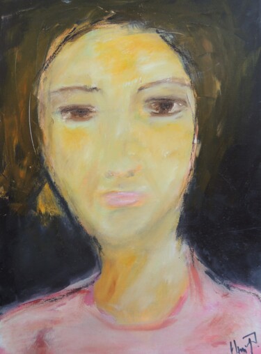 Malerei mit dem Titel "Face 115.24" von Eleni Pappa Tsantilis, Original-Kunstwerk, Öl