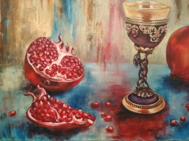 Ζωγραφική με τίτλο "Bright pomegranate" από Elen Iurchevskaia, Αυθεντικά έργα τέχνης, Λάδι