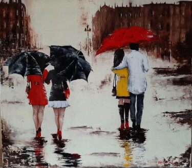 Painting titled "Passeggio 302" by Eleonora Cavaliere, Original Artwork, Oil