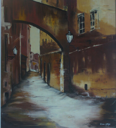 Painting titled "Viale Storico" by Eleonora Cavaliere, Original Artwork, Oil