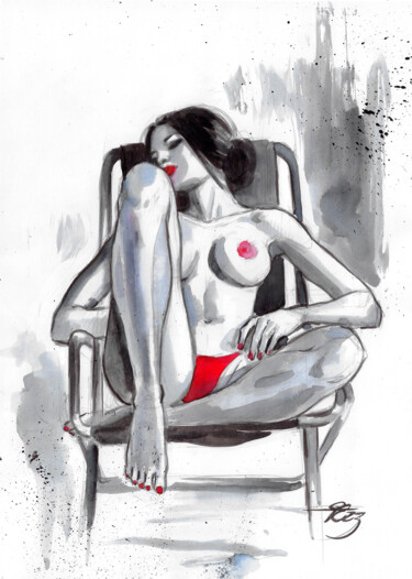 Painting titled "Relax" by Eleonora Garofolo, Original Artwork, Watercolor