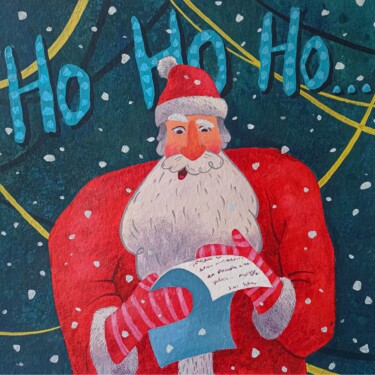 Картина под названием "Santa Claus (3)" - Eleonora Rom, Подлинное произведение искусства, Акрил