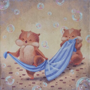 Картина под названием "bath procedures for…" - Eleonora Rom, Подлинное произведение искусства, Акрил