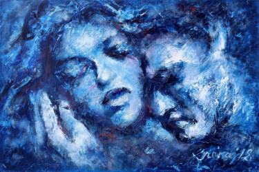 Painting titled "Devotion" by Eleonora Taranova, Original Artwork, Oil Mounted on Wood Stretcher frame