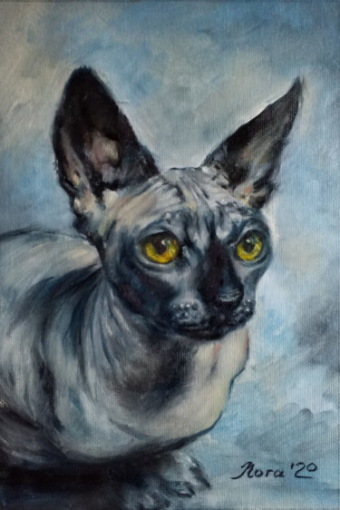 Pintura titulada "Sphinx cat portrait…" por Eleonora Taranova, Obra de arte original, Oleo