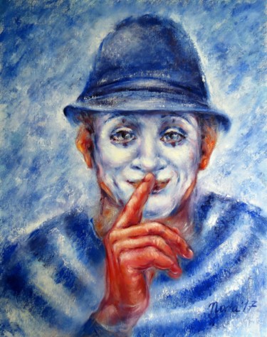 Картина под названием "French clown myster…" - Eleonora Taranova, Подлинное произведение искусства, Масло
