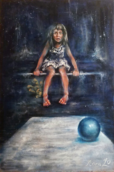 Malerei mit dem Titel "eMotions. Fear orig…" von Eleonora Taranova, Original-Kunstwerk, Öl Auf Keilrahmen aus Holz montiert