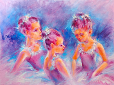 Painting titled "Pink Dreams" by Eleonora Taranova, Original Artwork, Oil Mounted on Wood Stretcher frame