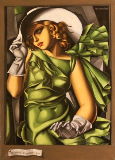 「"Ragazza in verde"…」というタイトルの絵画 Eleonora Gushchinaによって, オリジナルのアートワーク, オイル