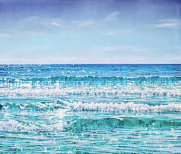 Ζωγραφική με τίτλο "Seascape 4-2021 120…" από Eleonore Bernair, Αυθεντικά έργα τέχνης, Λάδι