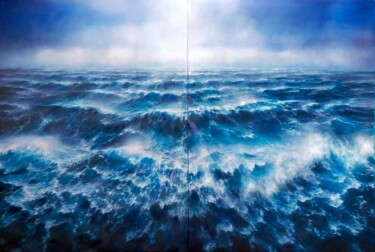 Картина под названием "Seascape 12-2020 18…" - Eleonore Bernair, Подлинное произведение искусства, Масло