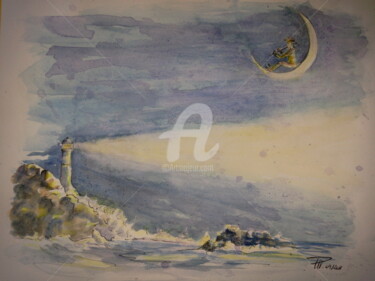 Painting titled "illustration-poeme-…" by Elisabeth Le Prunenec, Original Artwork, Watercolor