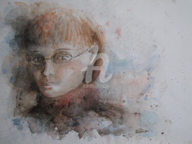 Ζωγραφική με τίτλο "Portrait  © Adagp,…" από Elisabeth Le Prunenec, Αυθεντικά έργα τέχνης, Ακουαρέλα