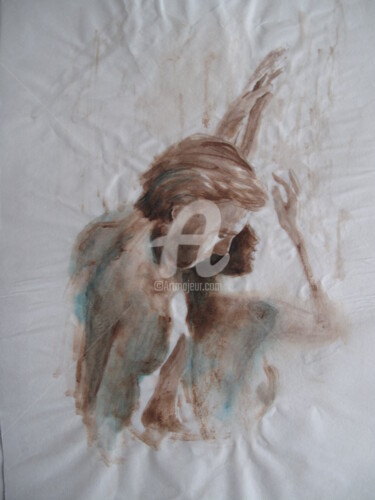 Peinture intitulée "sensualité  © Adagp…" par Elisabeth Le Prunenec, Œuvre d'art originale, Aquarelle Monté sur Carton